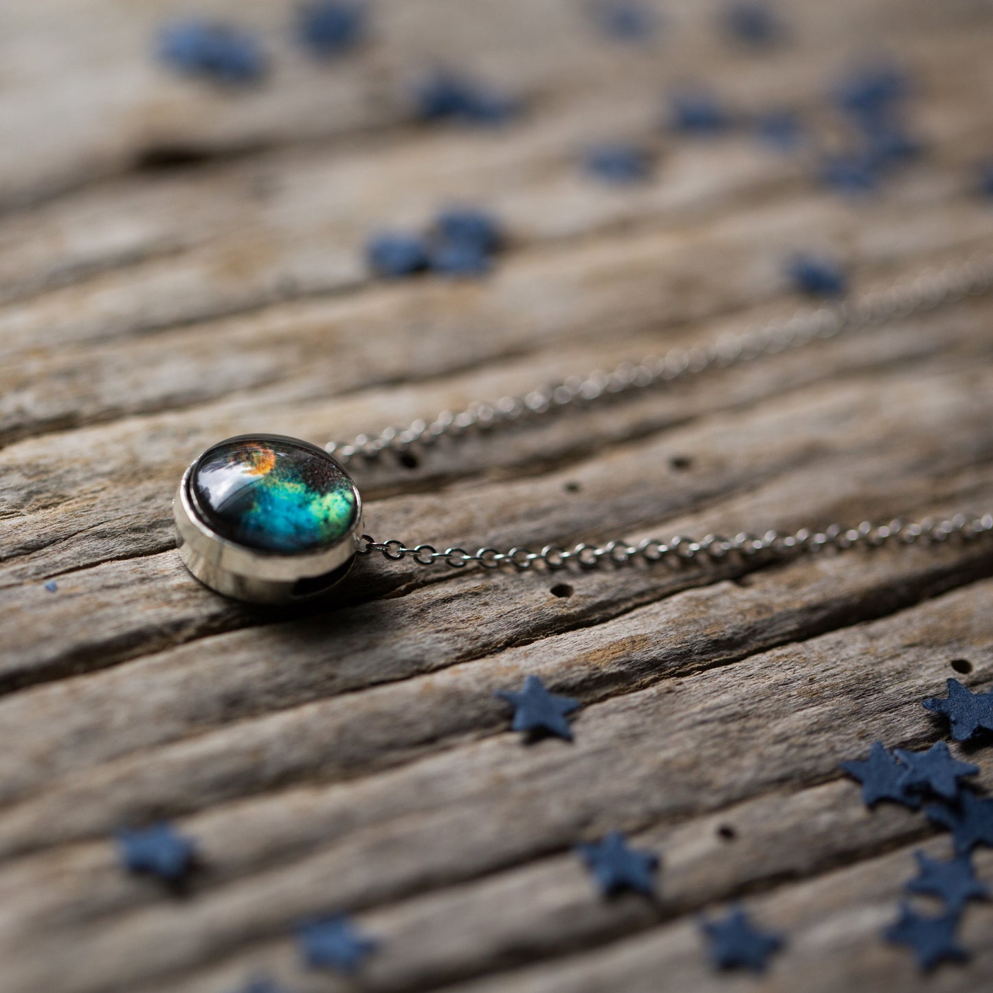 Space Necklace - Pick Your Planet or Nebula Slide Galaxy Pendant Necklace Yugen Handmade