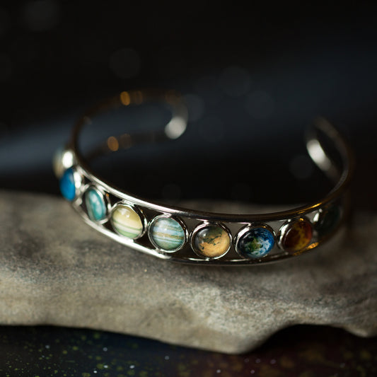 Solar System Silver Bangle Bracelet Bracelet Yugen Handmade Silver