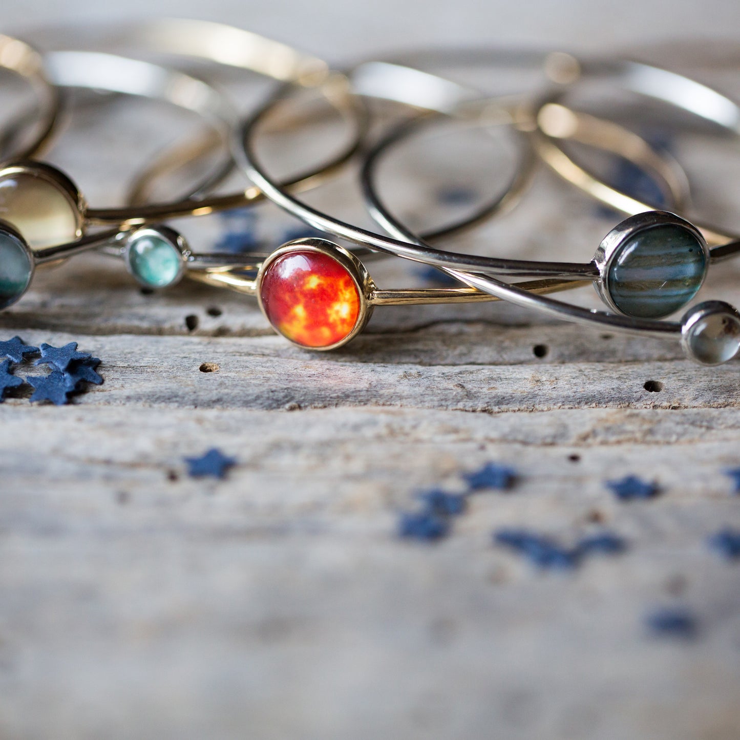 Solar System Stacked Bangle Set Bracelet Yugen Handmade