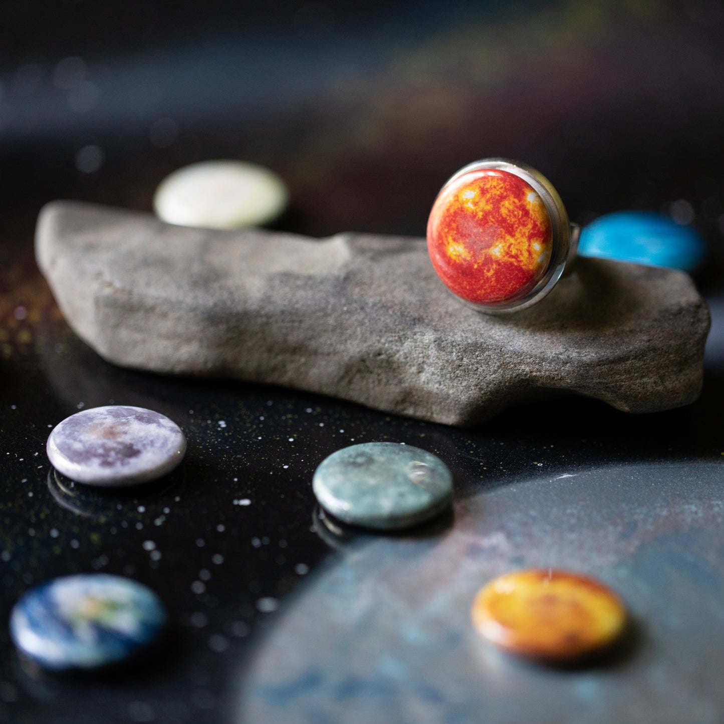 Interchangeable Solar System Ring Ring Yugen Handmade
