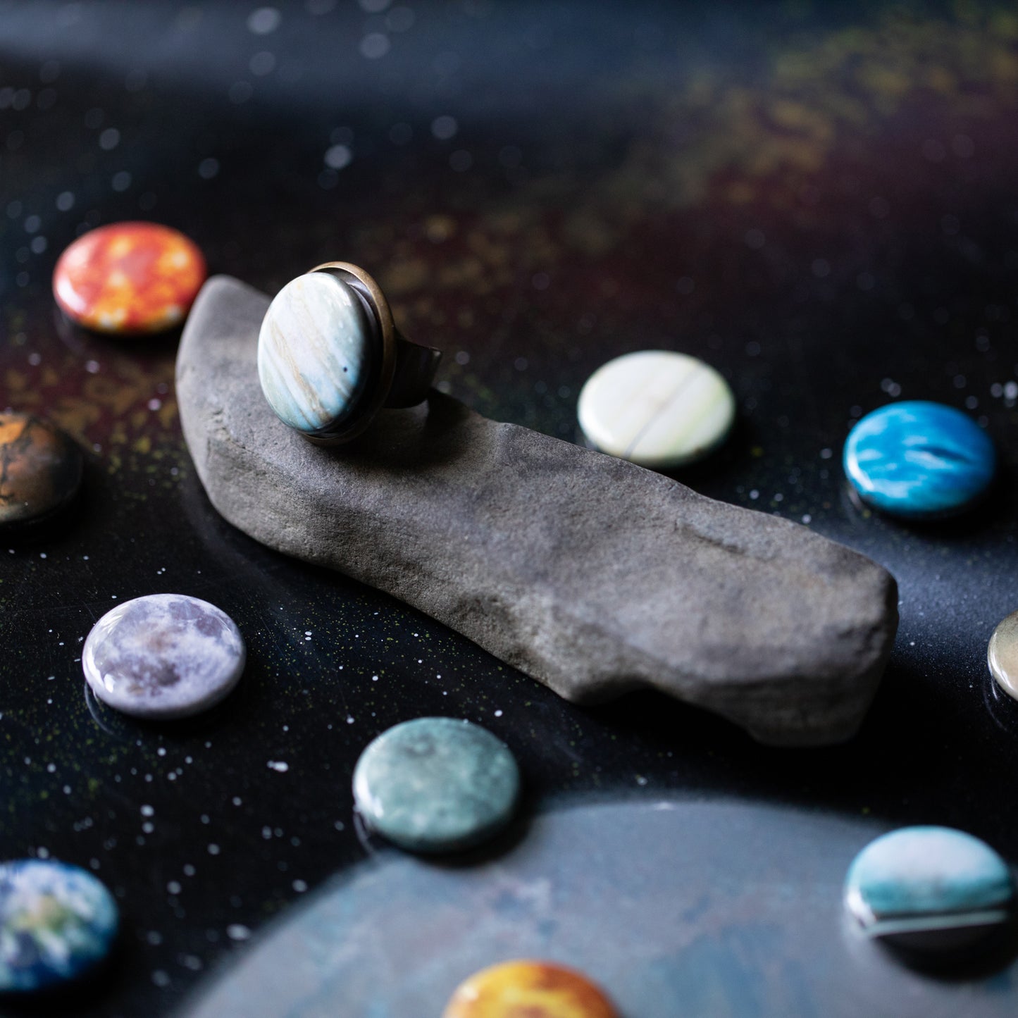 Interchangeable Solar System Ring Ring Yugen Handmade