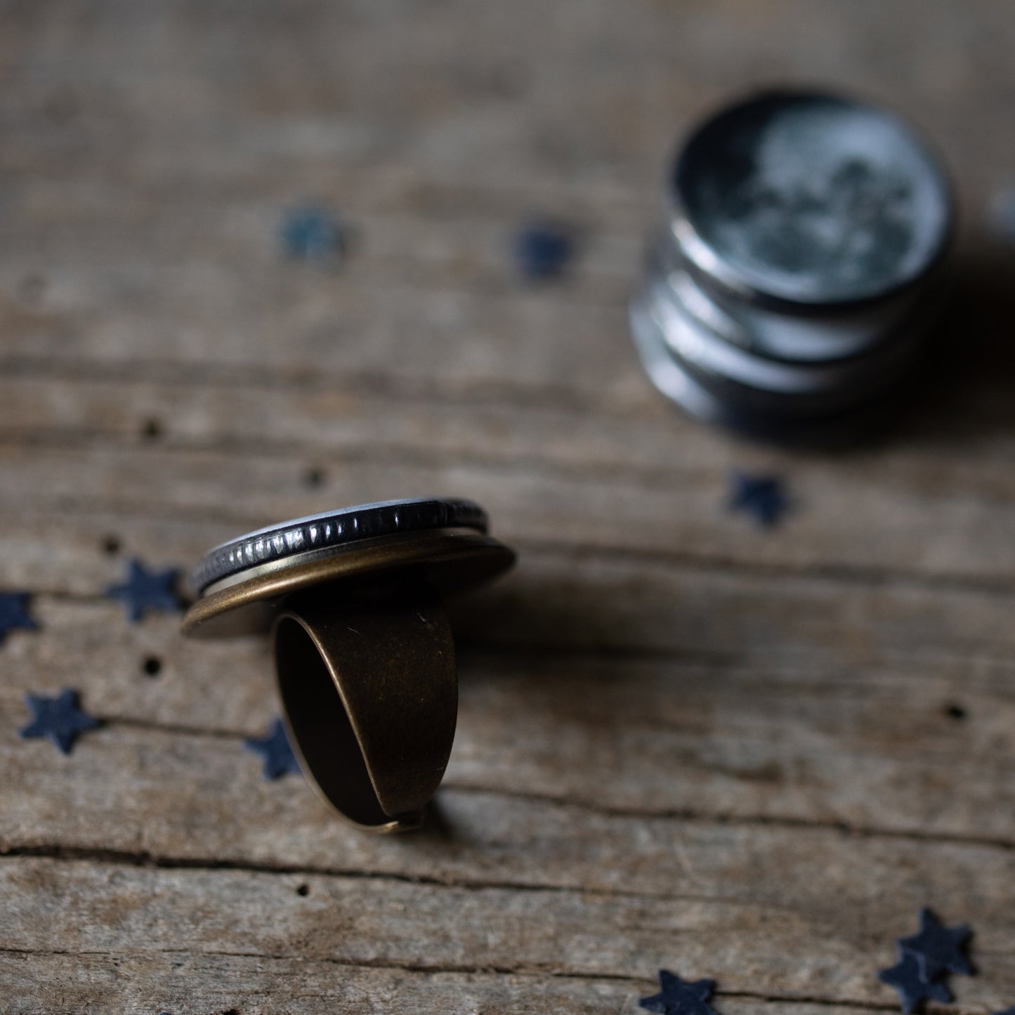 Interchangeable Moon Phase Ring Ring Yugen Handmade