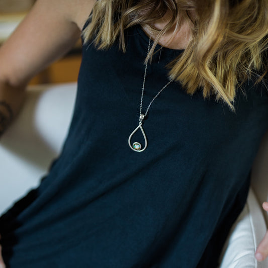 Silver Galaxy Teardrop Necklace Necklace Yugen Handmade