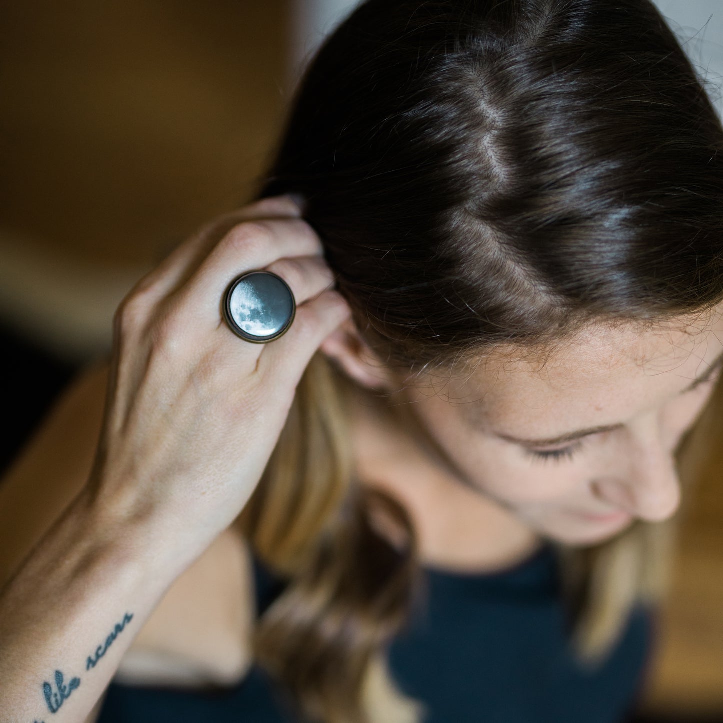 Interchangeable Moon Phase Ring Ring Yugen Handmade