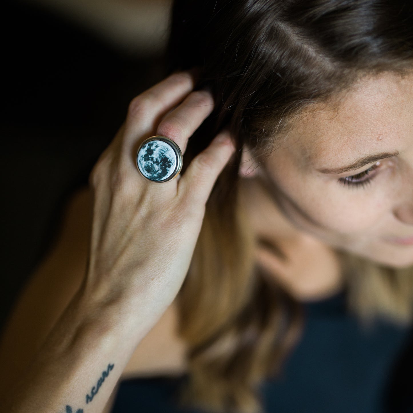 Interchangeable Moon Phase Ring Ring Yugen Handmade