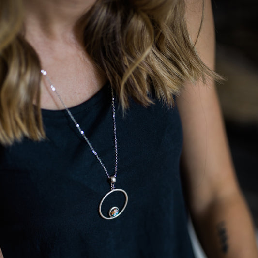 Silver Galaxy Circle Necklace Necklace Yugen Handmade