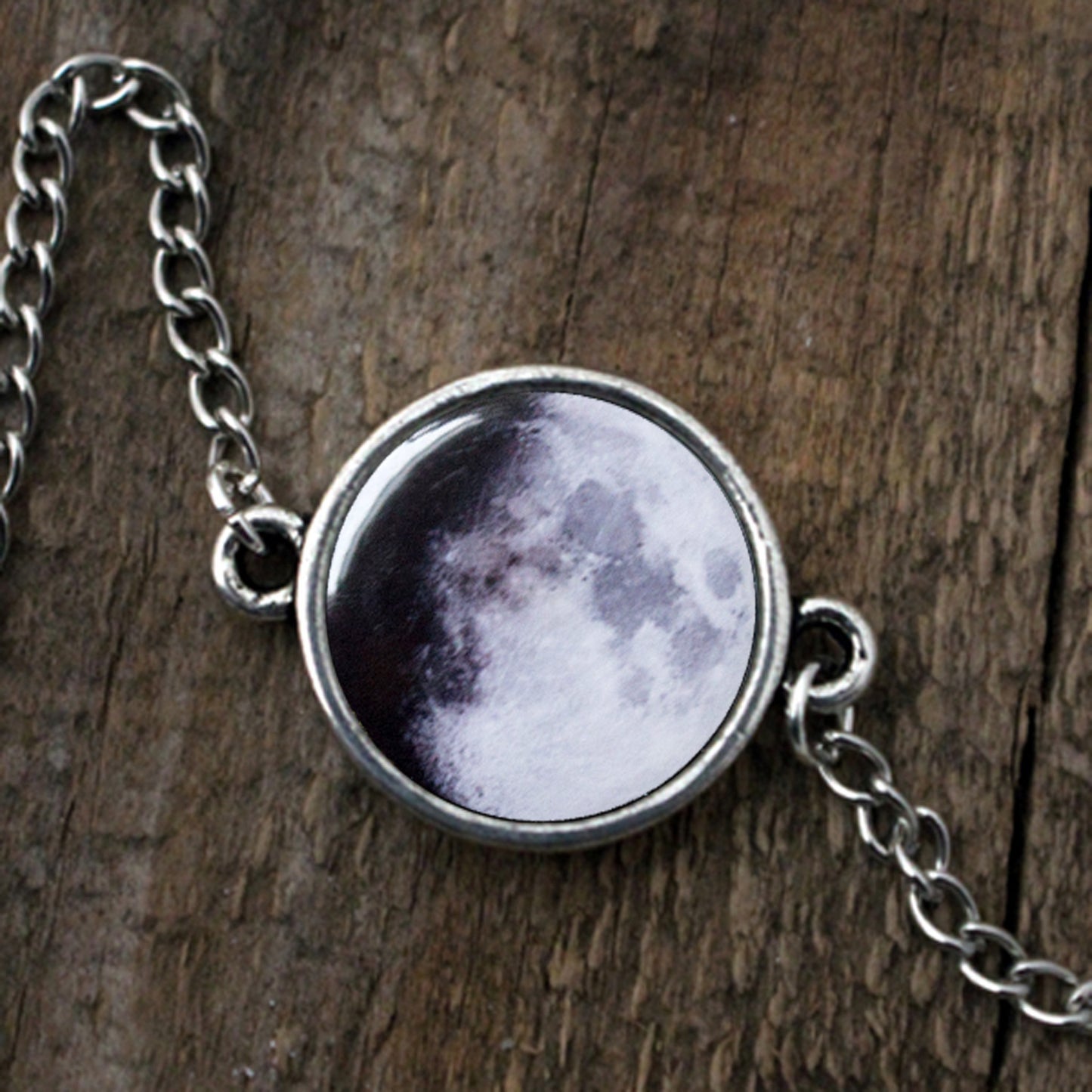 My Moon Custom Antique Silver Adjustable Bracelet Bracelet Yugen Handmade