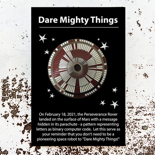Dare Mighty Things Percy Rover Parachute Enamel Pin Enamel Pin Yugen Handmade
