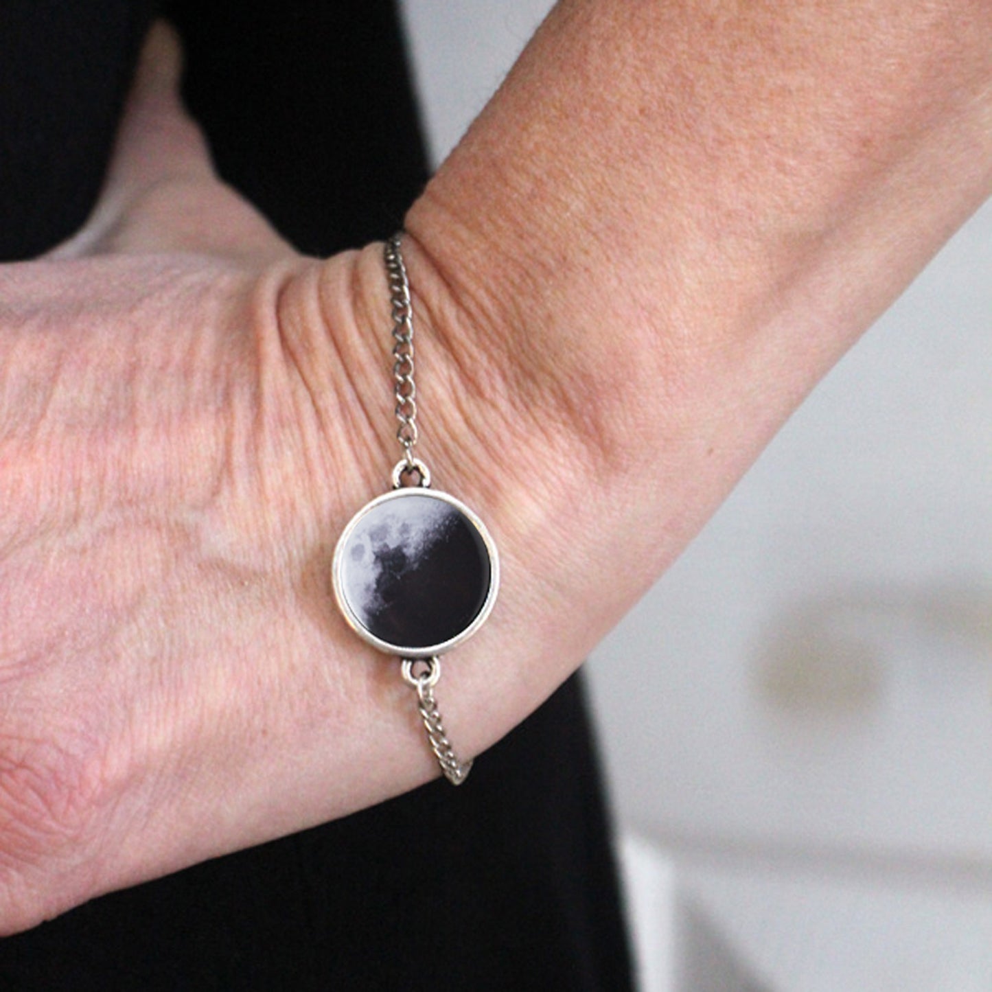 My Moon Custom Antique Silver Adjustable Bracelet Bracelet Yugen Handmade Antique Silver Tone