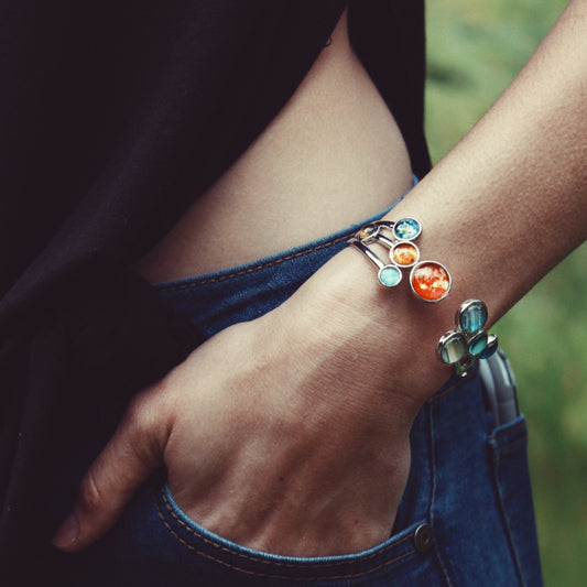 Open Solar System Cuff Bracelet Bracelet Yugen Handmade