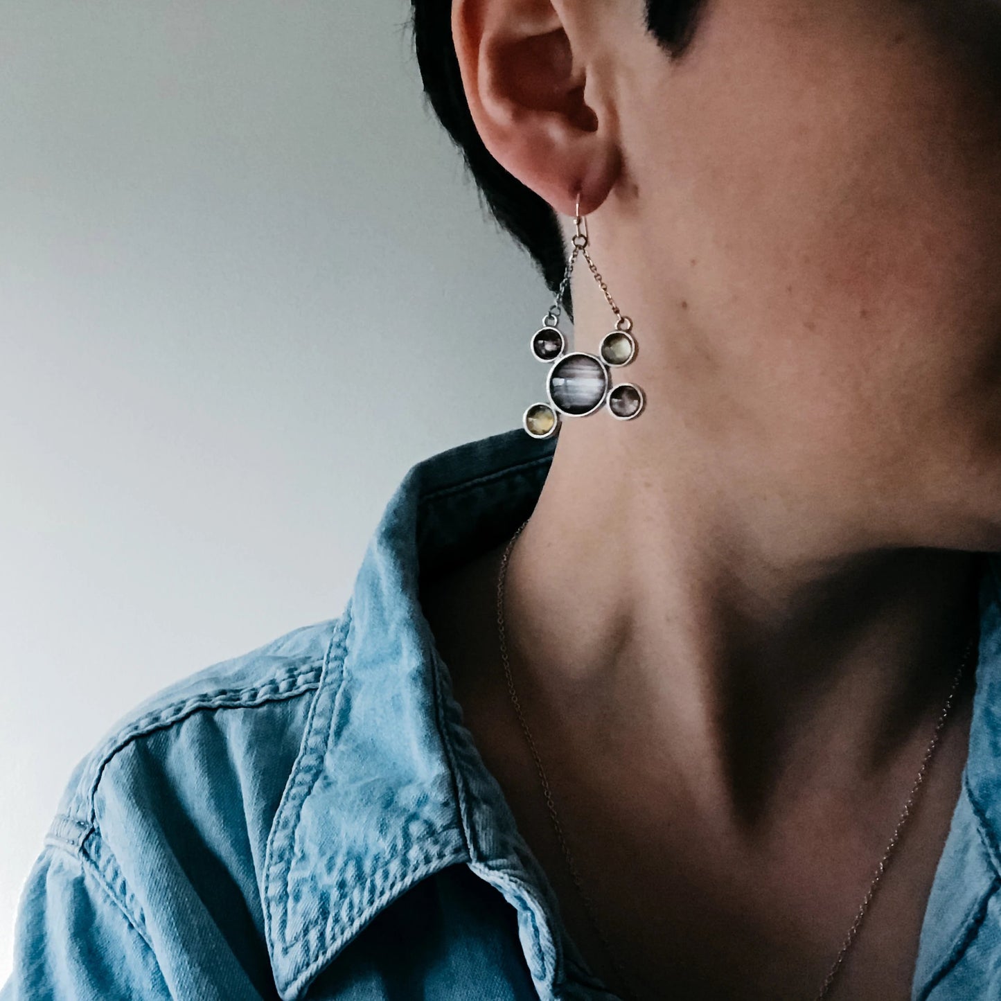 Jupiter and Galilean Moons Dangle Earrings Earrings Yugen Handmade