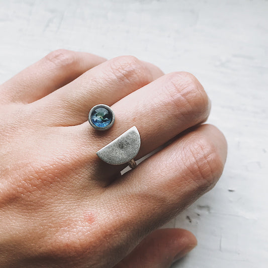 Earth Rise Ring Ring Yugen Handmade Silver