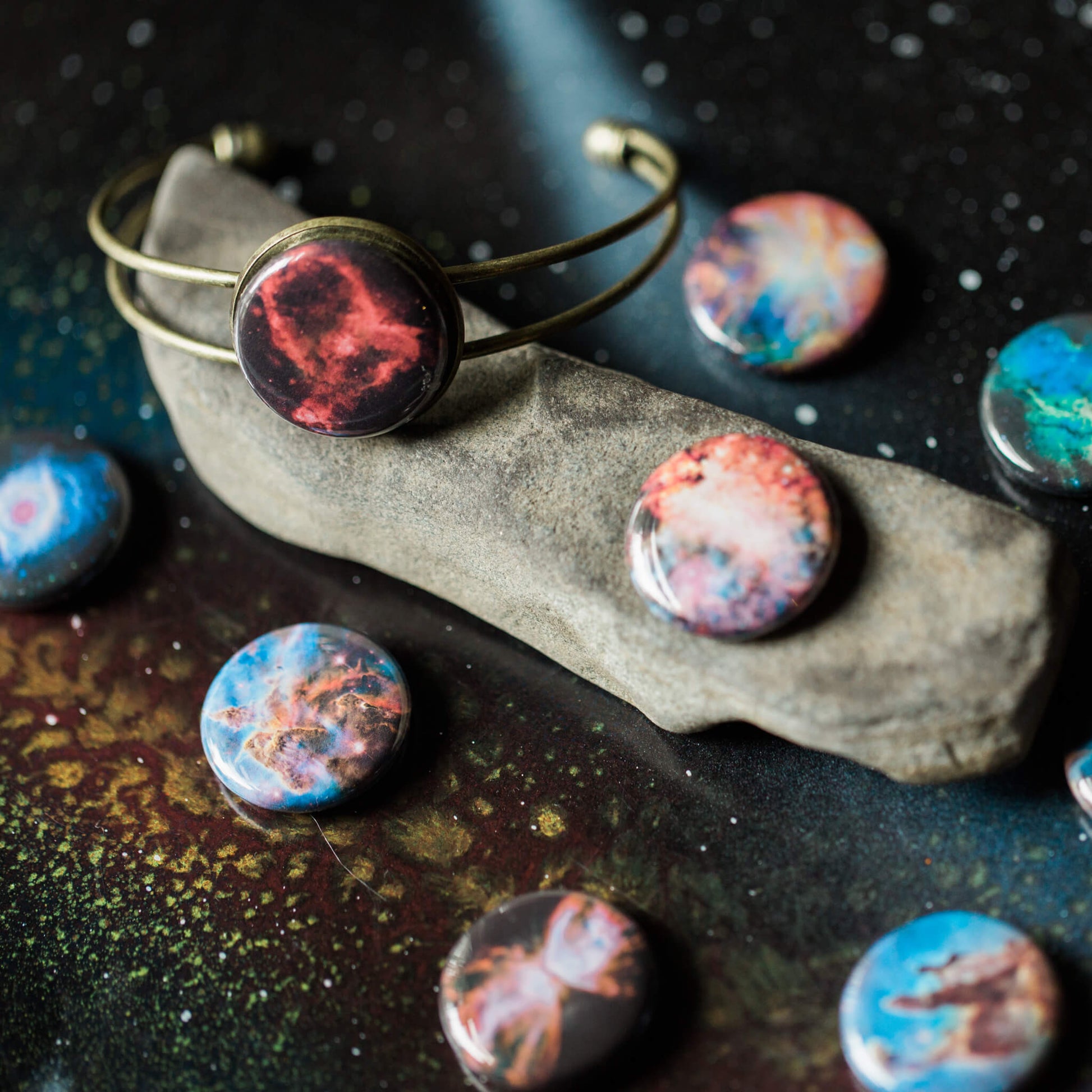 Interchangeable Nebula Cuff Bracelet Bracelet Yugen Handmade Antique Bronze Tone