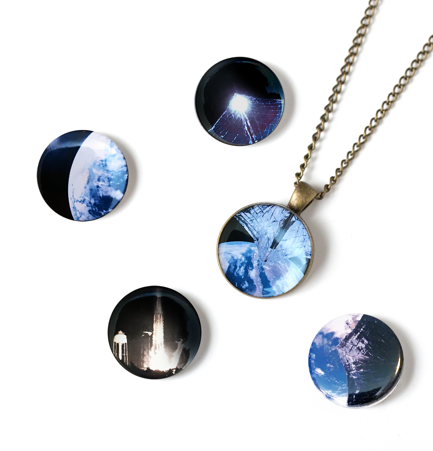 Interchangeable Planetary Society LightSail Necklace Necklace Yugen Handmade Antique Bronze Tone 18 inch