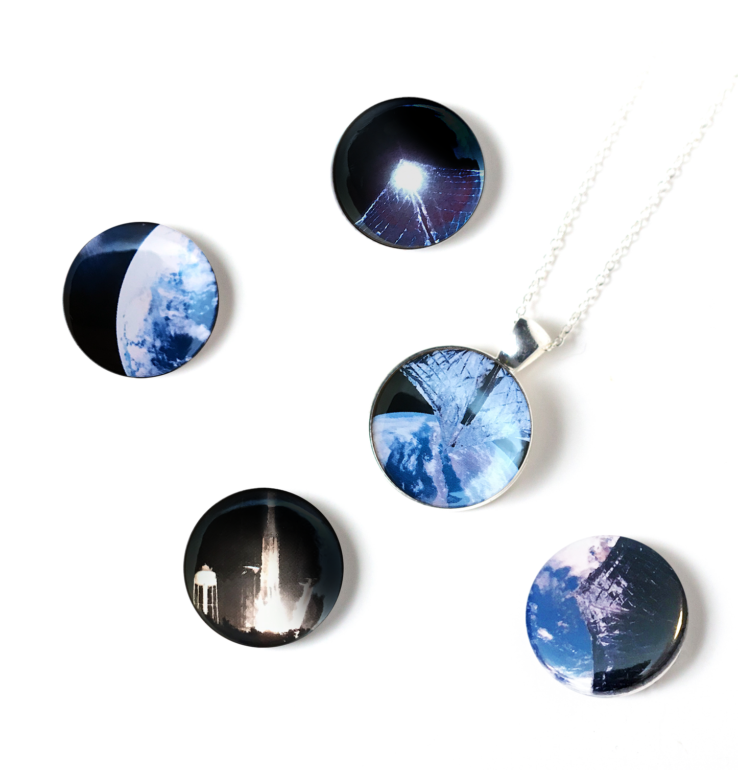 Interchangeable Planetary Society LightSail Necklace Necklace Yugen Handmade Silver Tone 18 inch