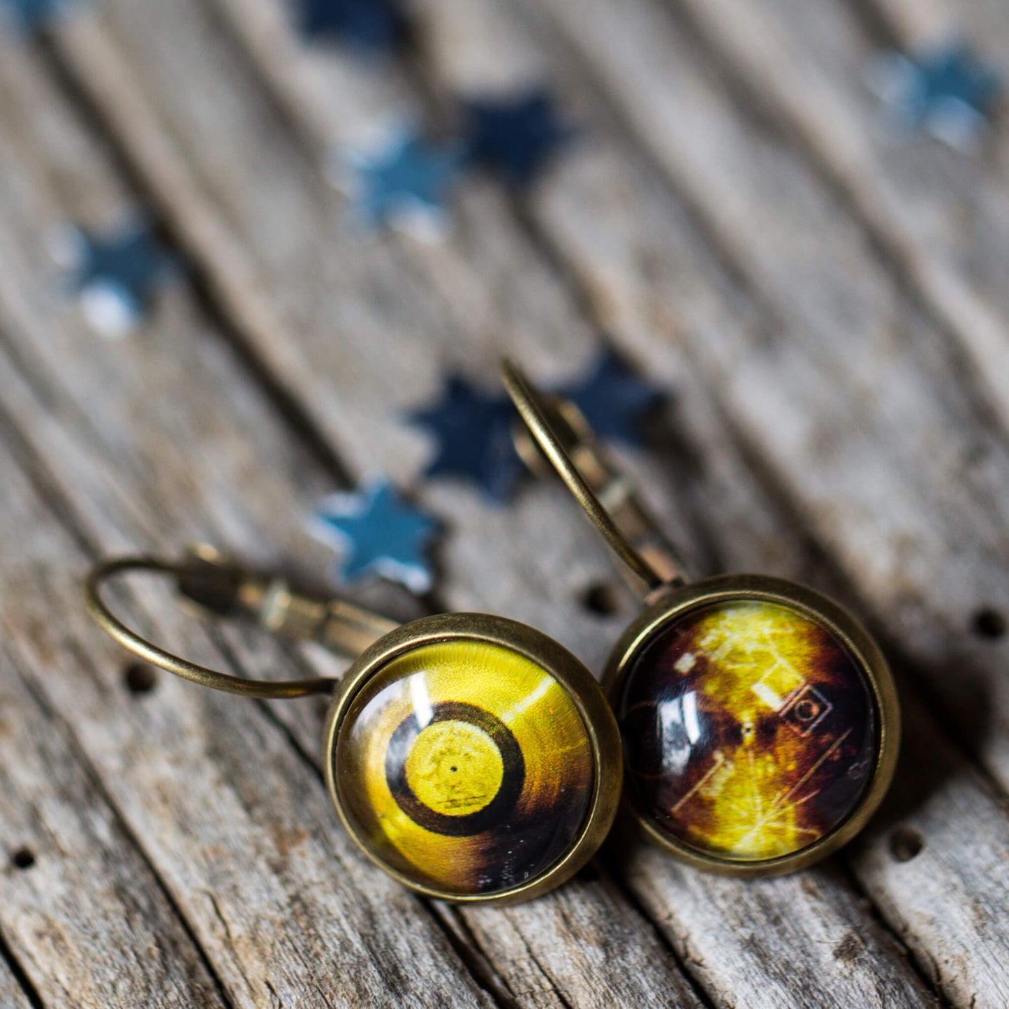 Voyager Golden Record Earrings Earrings Yugen Handmade