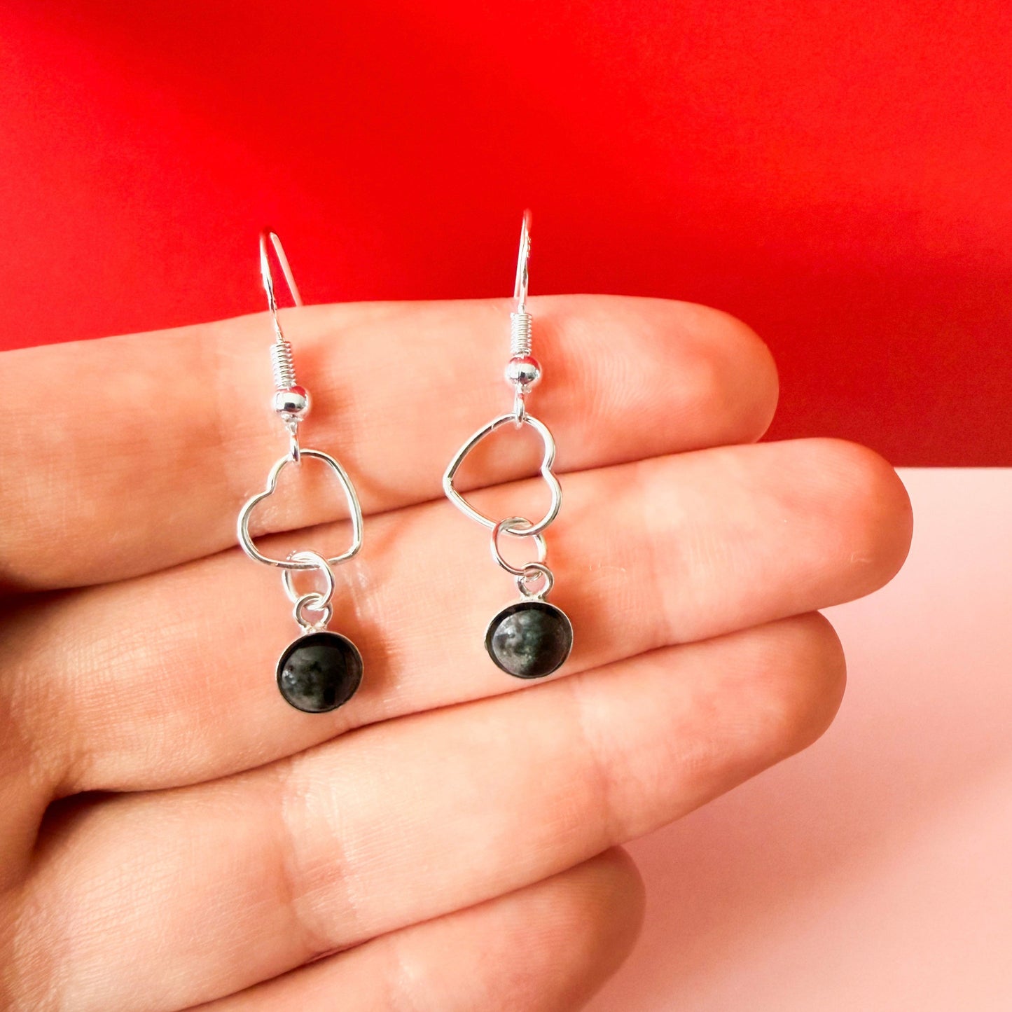 My Moon Sterling Silver Heart Earrings