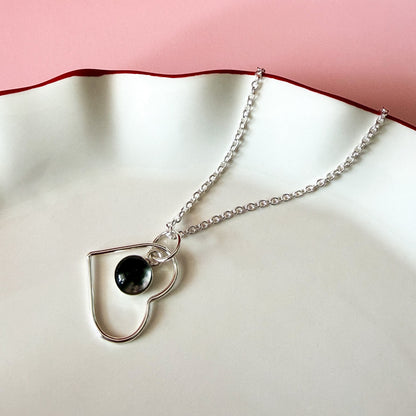 My Moon Sterling Silver Heart Necklace