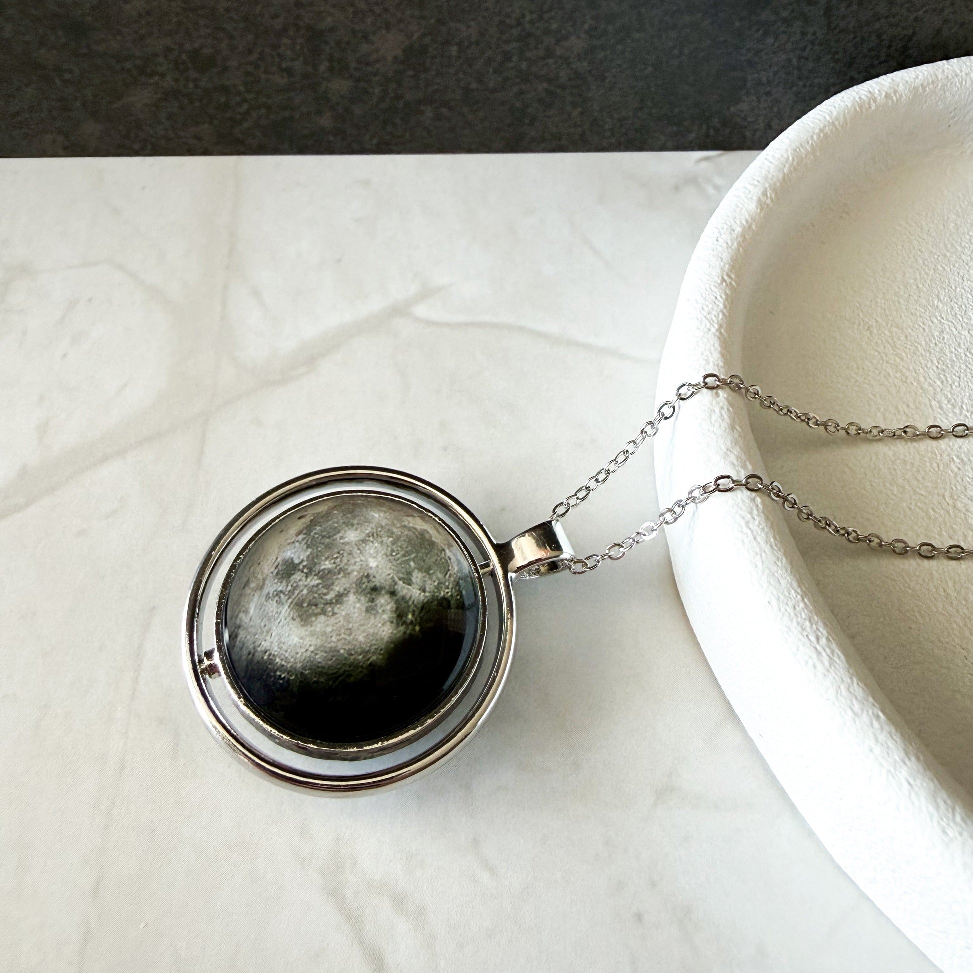 My Moon Double Sided Fidget Necklace with Two Custom Lunar Phases