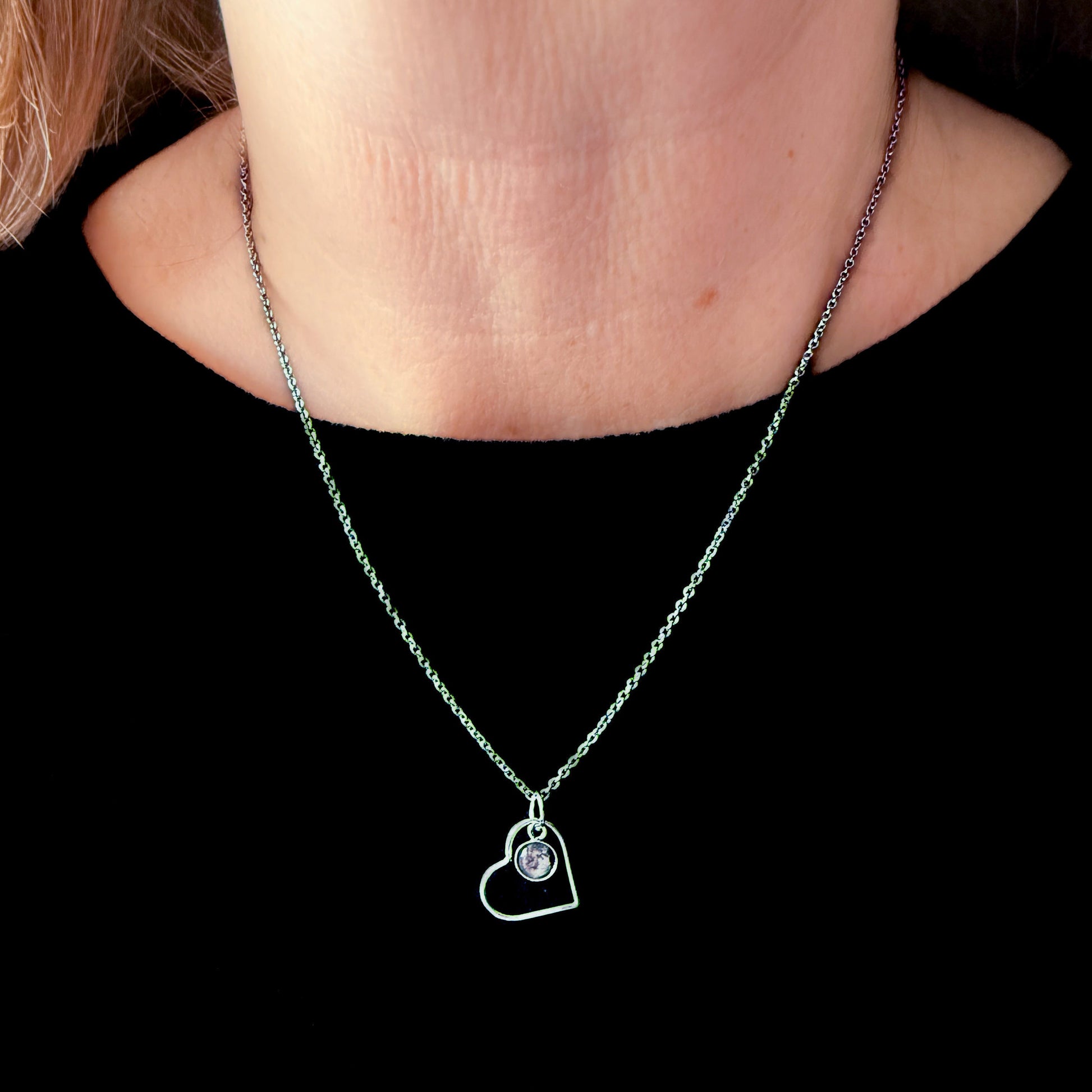 My Moon Sterling Silver Heart Necklace