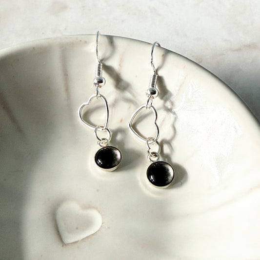 My Moon Sterling Silver Heart Earrings