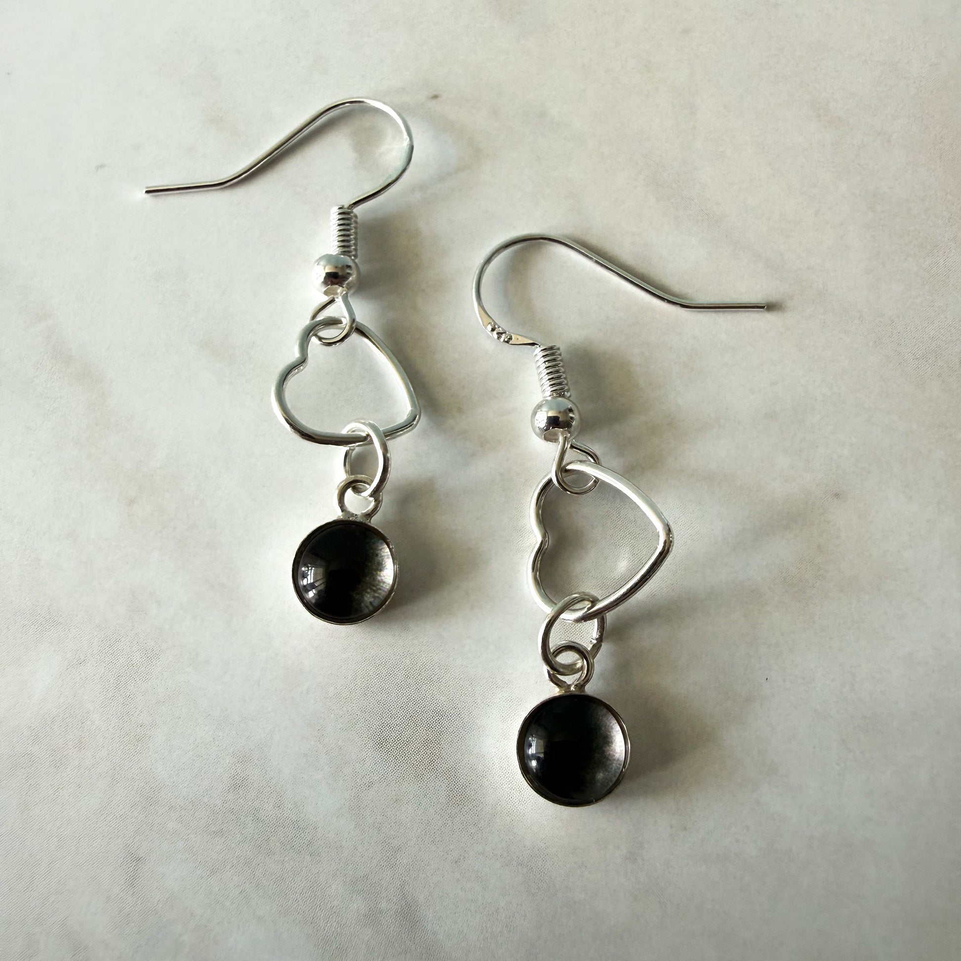 My Moon Sterling Silver Heart Earrings