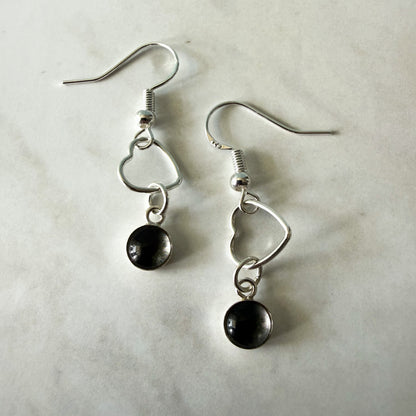 My Moon Sterling Silver Heart Earrings