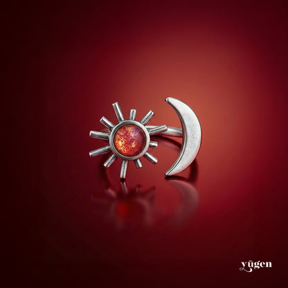 Sun and Moon Sculptural Statement Ring