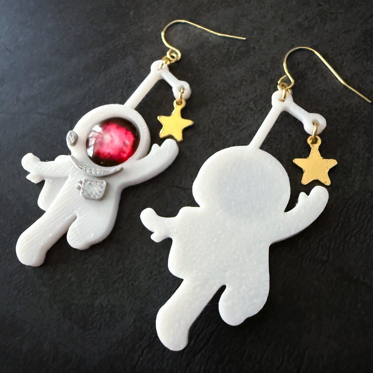 Galaxy Explorer Earrings - 3D Printed Astronaut Earrings, Reach for the Stars, Galaxy Choice Earrings, Perfect Gift for Stargazers