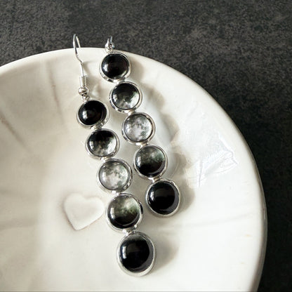 Moon Phase Earrings Earrings Yugen Handmade