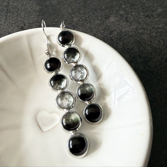 Moon Phase Earrings Earrings Yugen Handmade