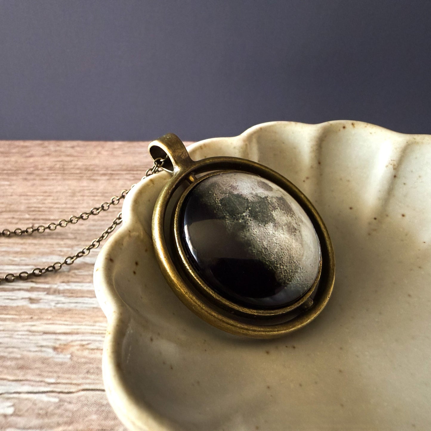 My Moon Double Sided Fidget Necklace with Two Custom Lunar Phases