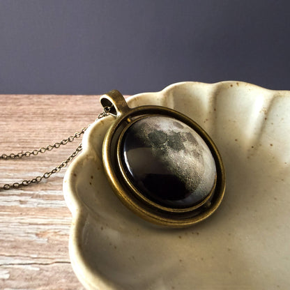 My Moon Double Sided Fidget Necklace with Two Custom Lunar Phases