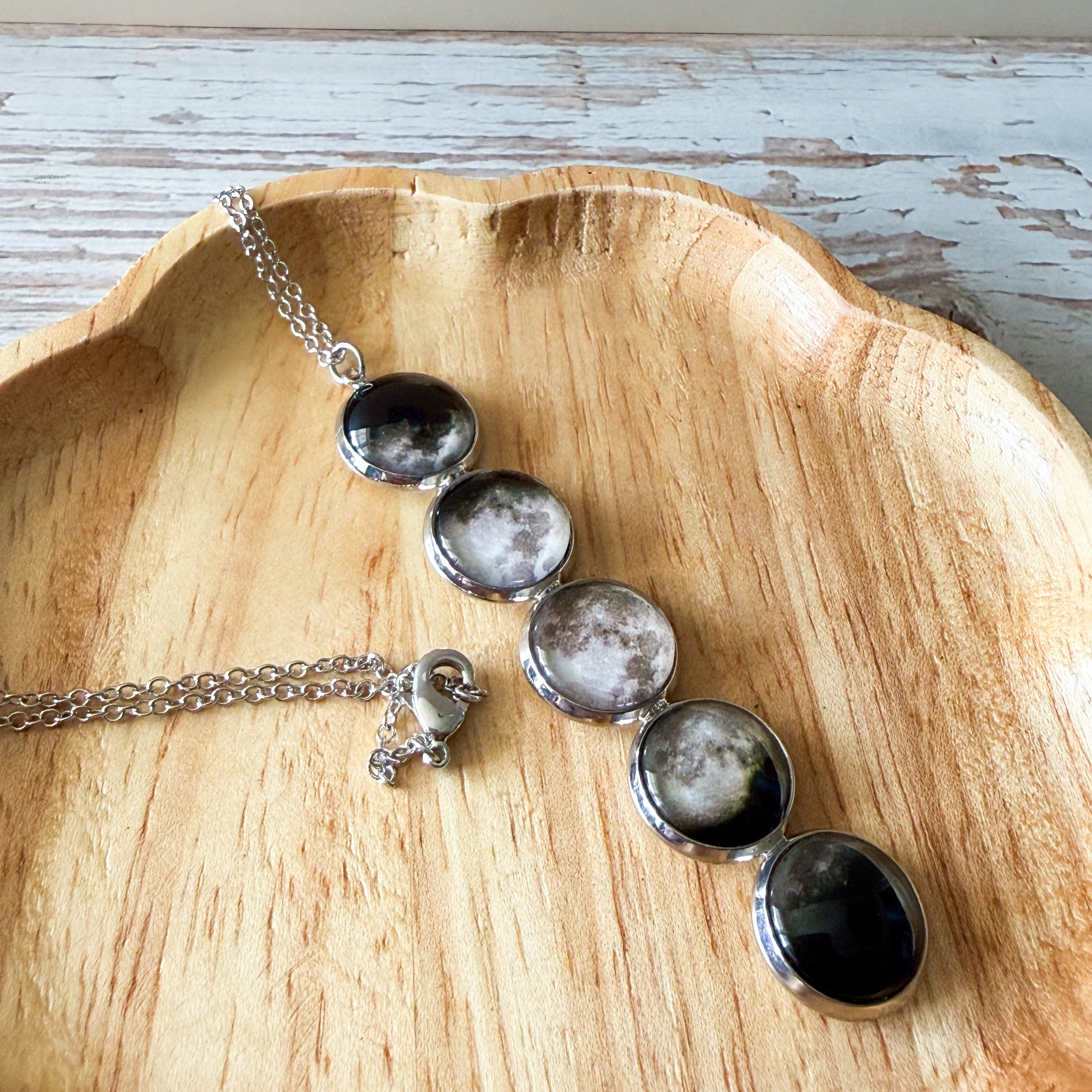 Moon Phase Pendant Necklace – Yugen Handmade