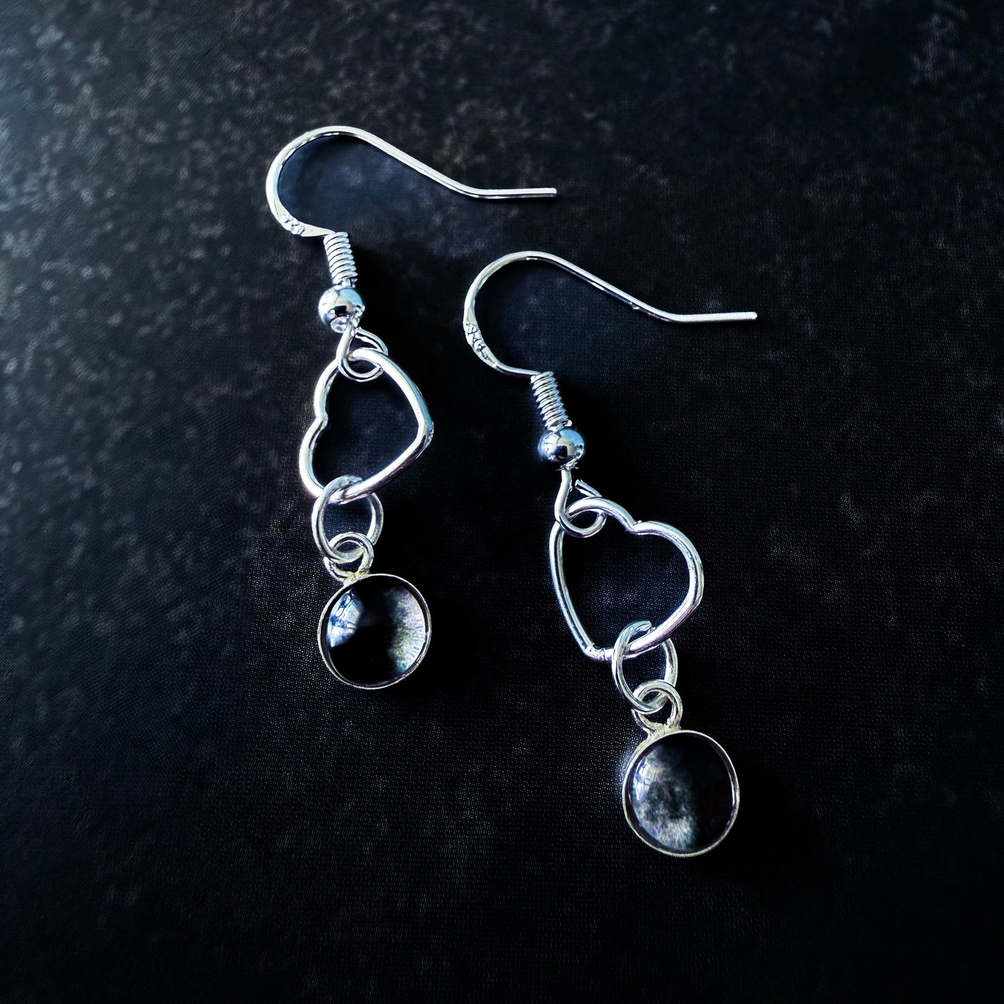 My Moon Sterling Silver Heart Earrings