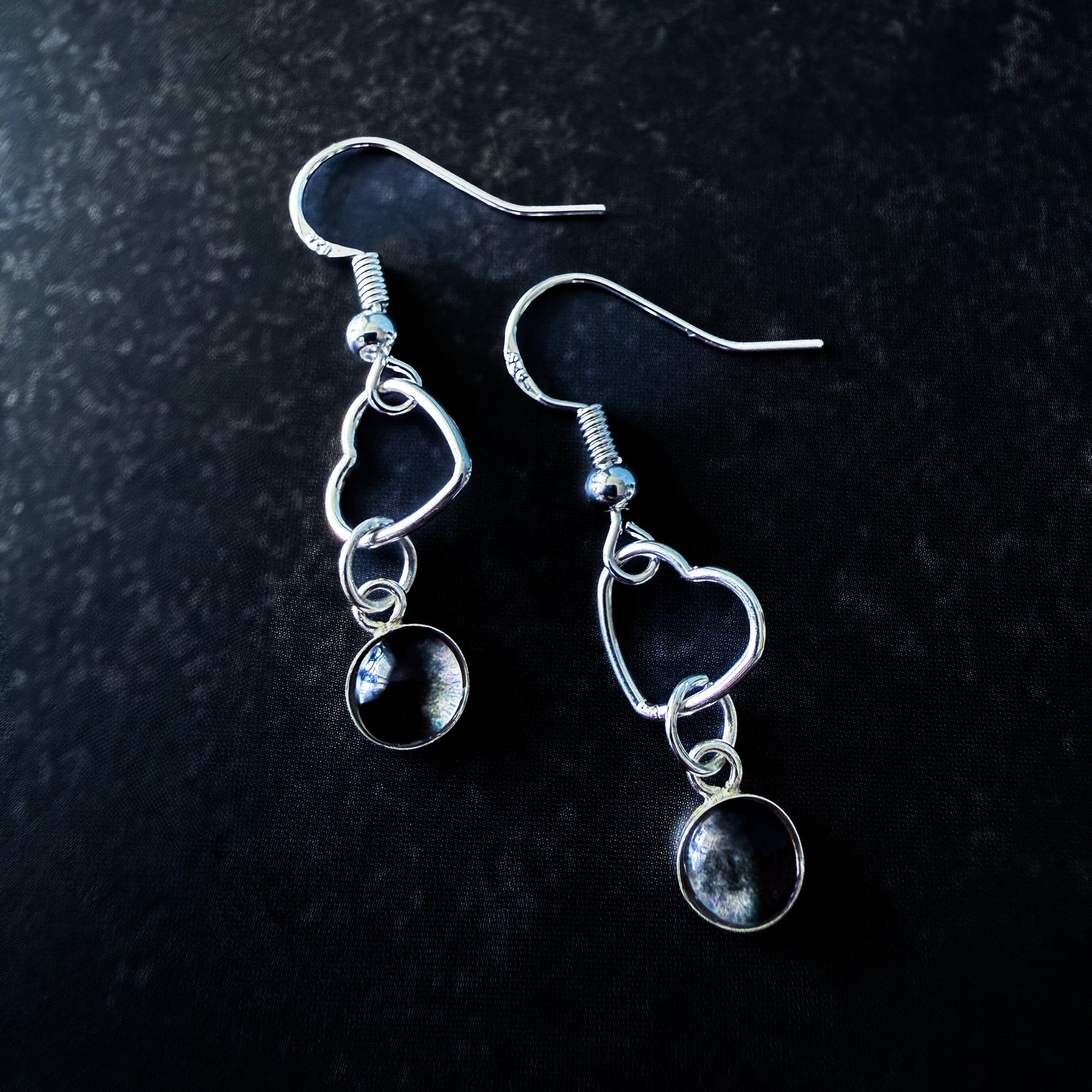 My Moon Sterling Silver Heart Earrings