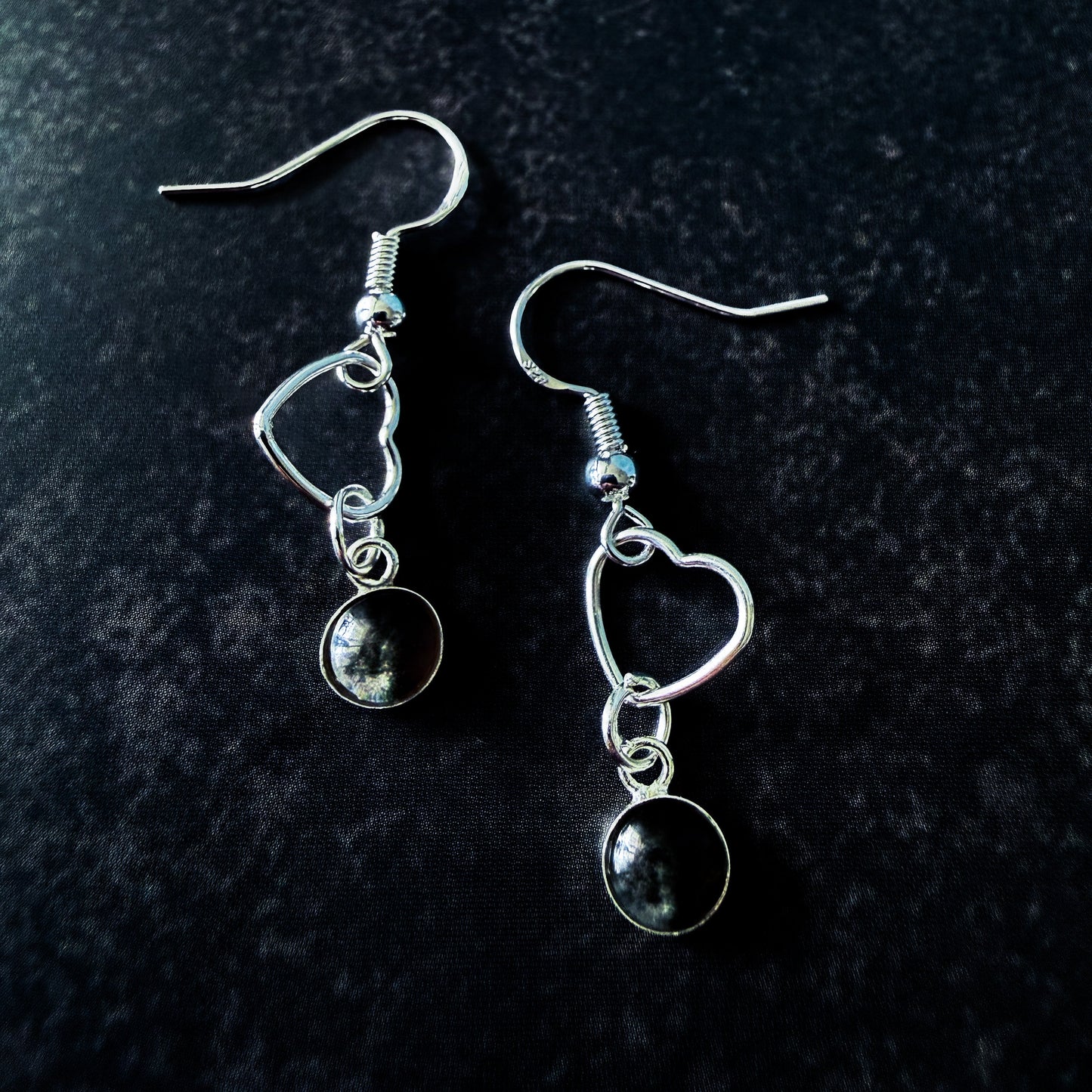 My Moon Sterling Silver Heart Earrings