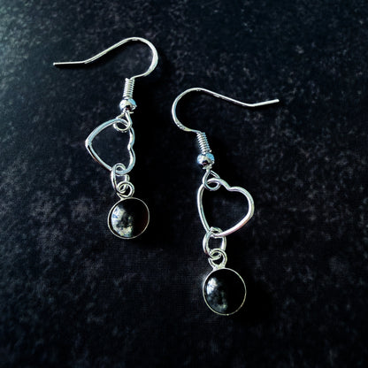 My Moon Sterling Silver Heart Earrings