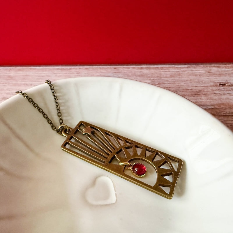Astra Frame Birthstone Necklace