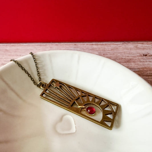 Astra Frame Birthstone Necklace