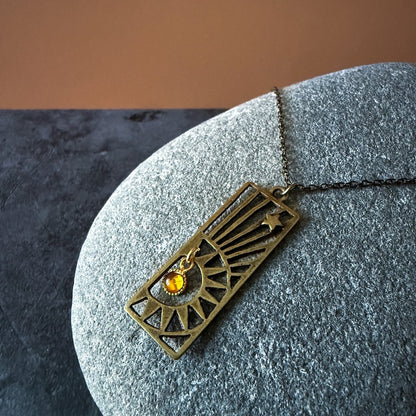 Astra Frame Birthstone Necklace