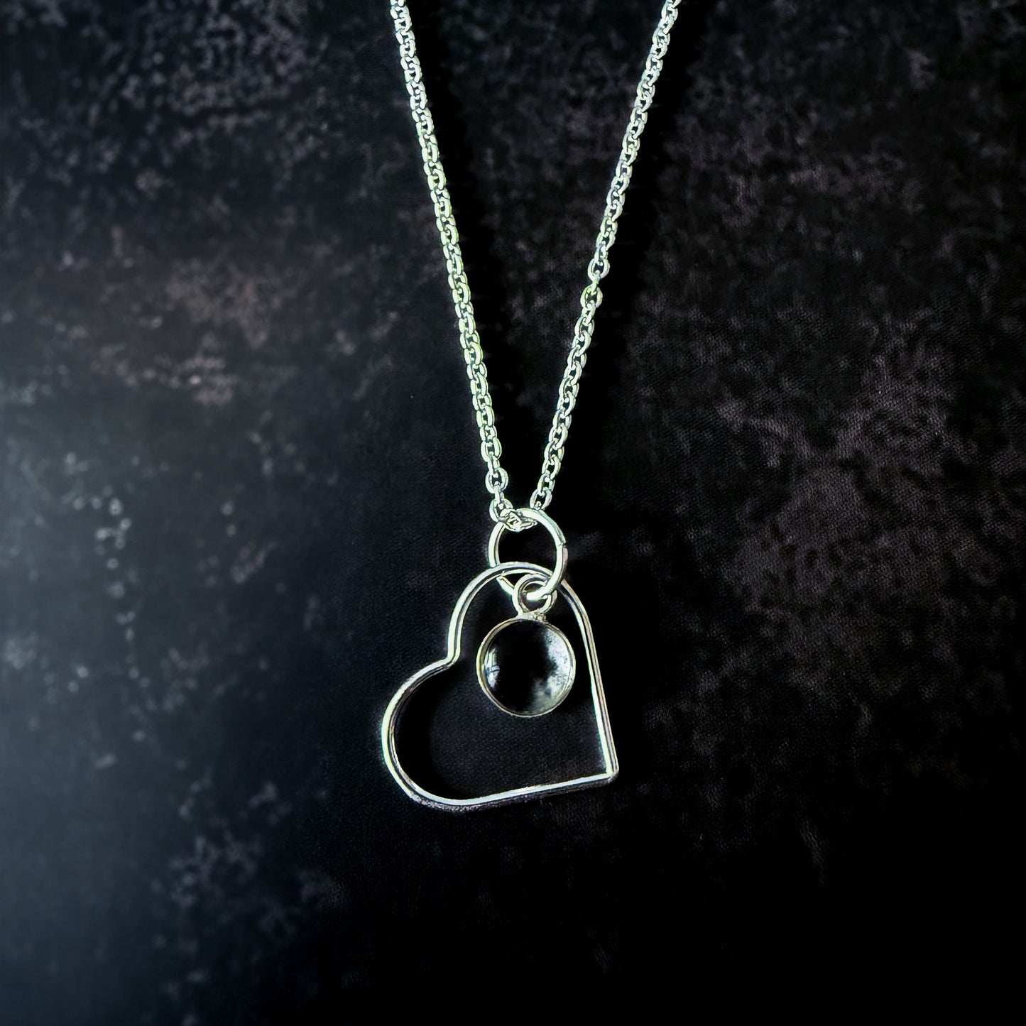 My Moon Sterling Silver Heart Necklace