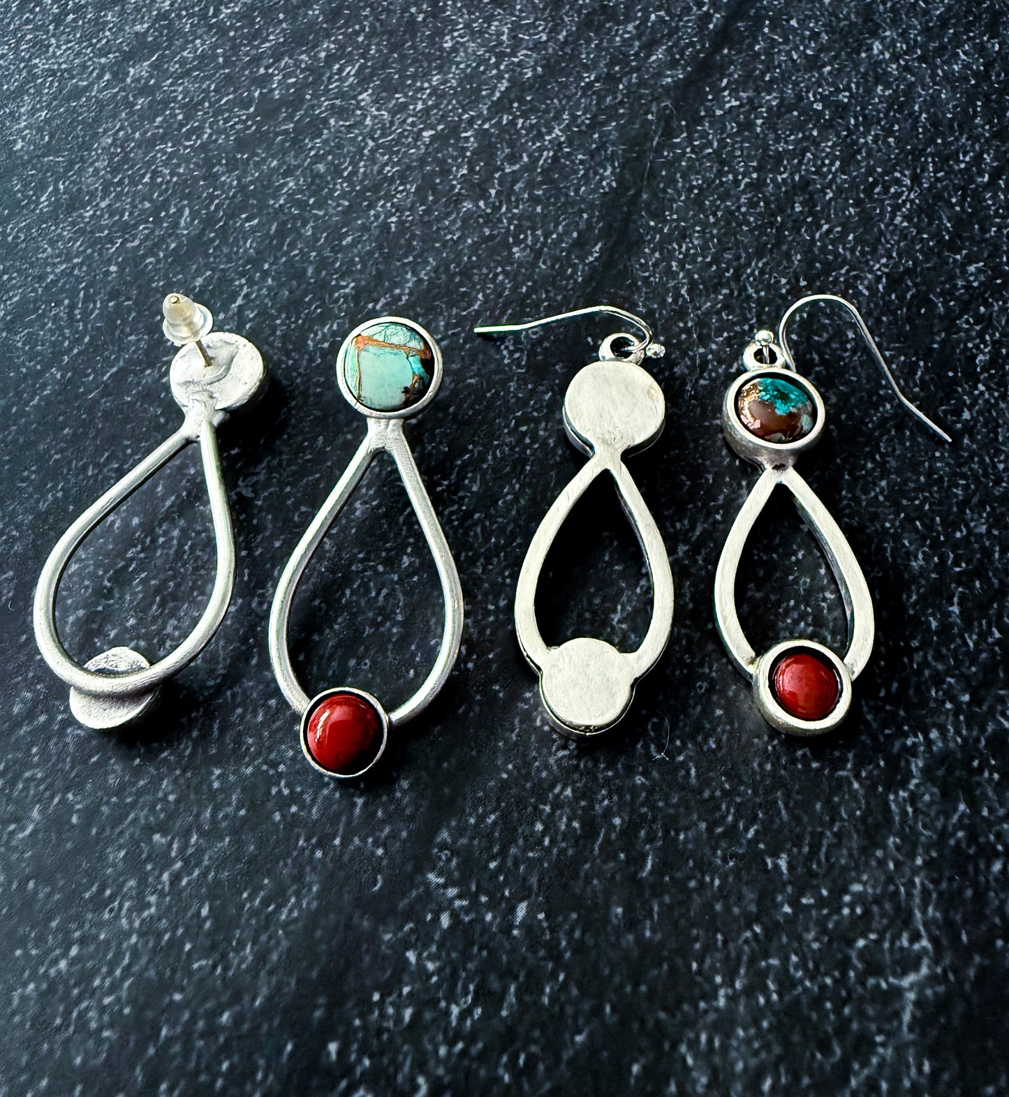 Journey to Mars Jewelry Set - Copper Chrysocolla Earth and Red Jasper Mars