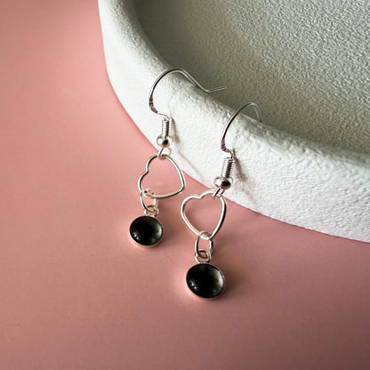 My Moon Sterling Silver Heart Earrings