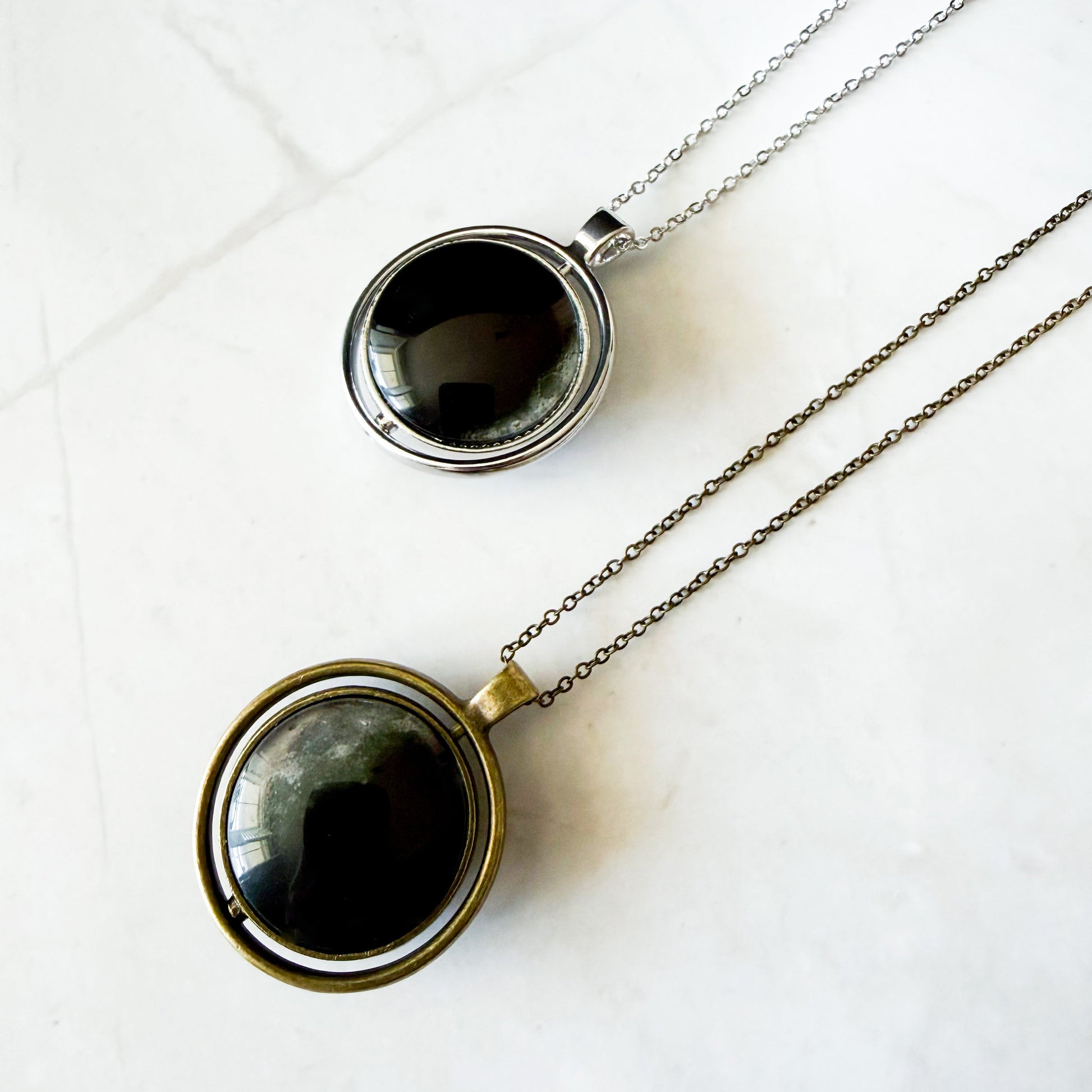 My Moon Double Sided Fidget Necklace with Two Custom Lunar Phases