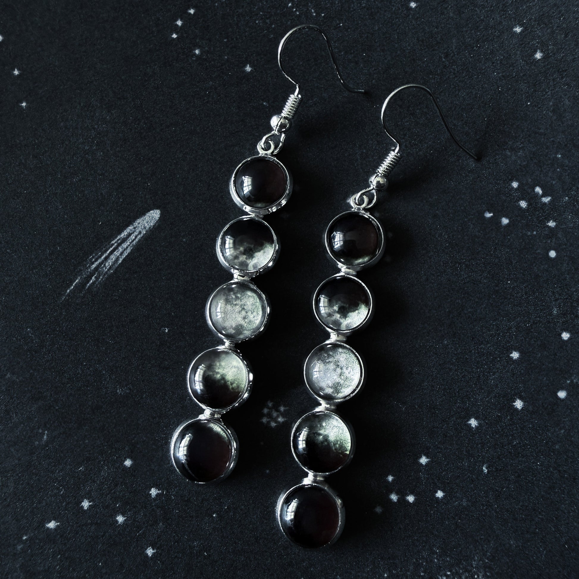 Moon Phase Earrings Earrings Yugen Handmade   