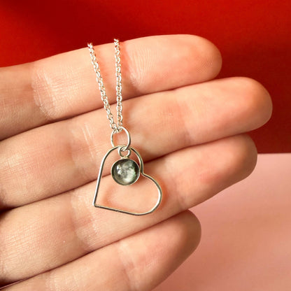 My Moon Sterling Silver Heart Necklace