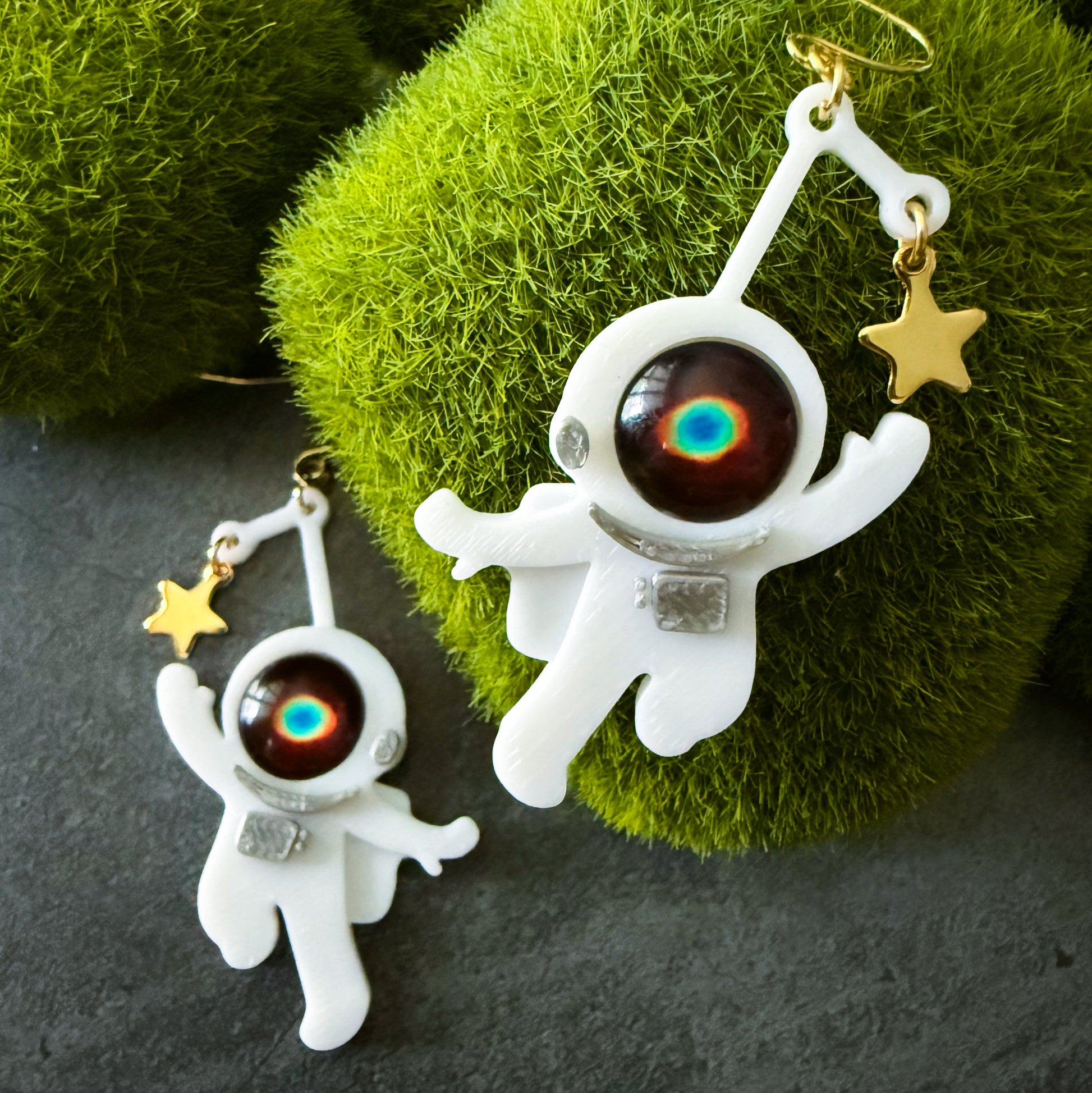Galaxy Explorer Earrings - 3D Printed Astronaut Earrings, Reach for the Stars, Galaxy Choice Earrings, Perfect Gift for Stargazers