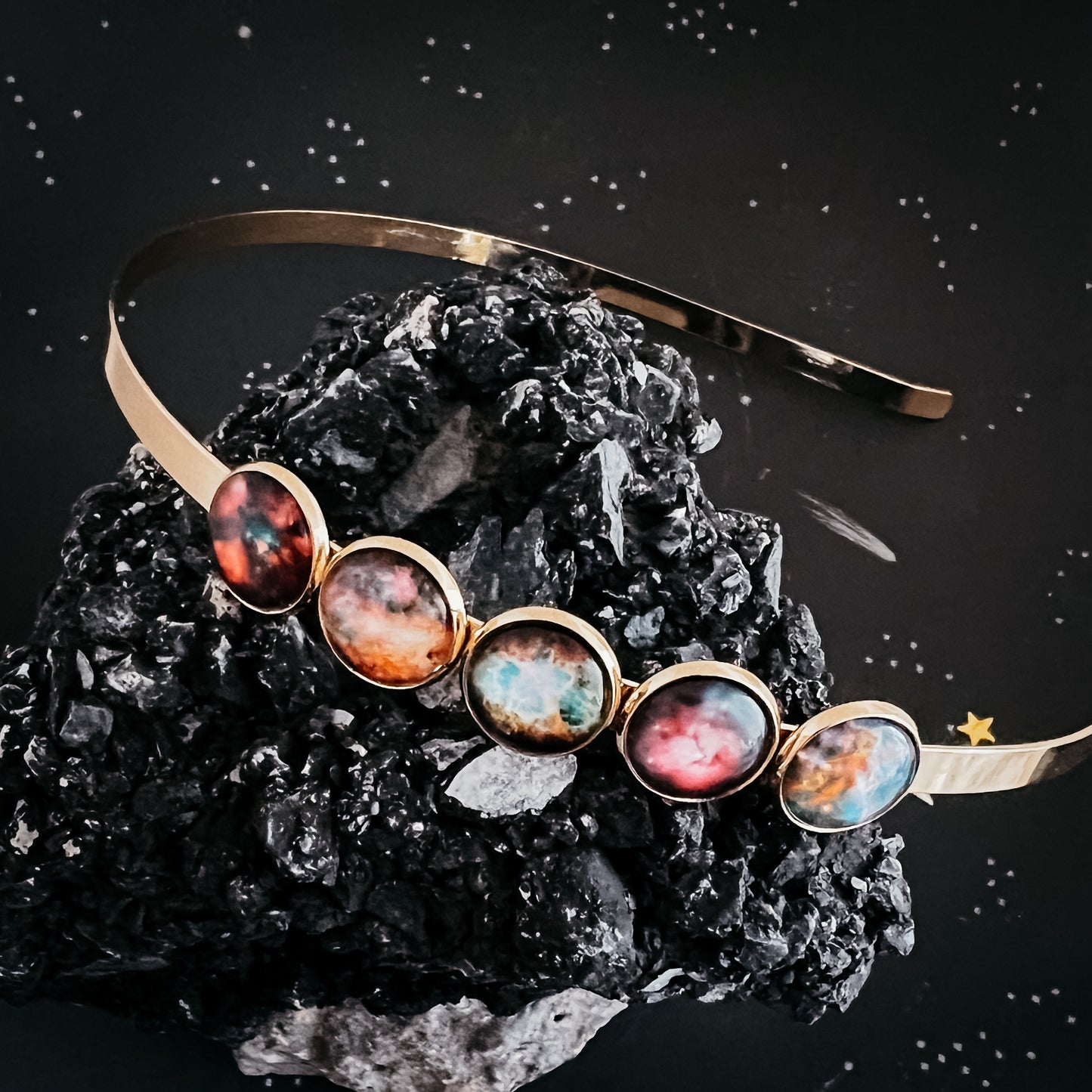 Nebula Rainbow Headband Hair Accessories Yugen Handmade   