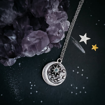 North Star Pendant Necklace with Opal Necklace Yugen Handmade   